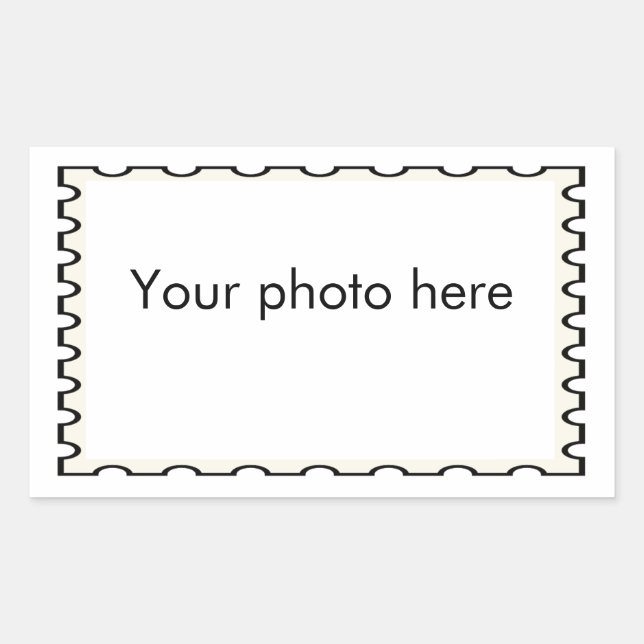 Sticker Rectangulaire Timbre faux photo de vœux (Devant)