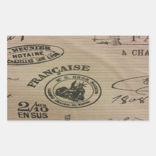 Sticker Rectangulaire Timbres de voyage français