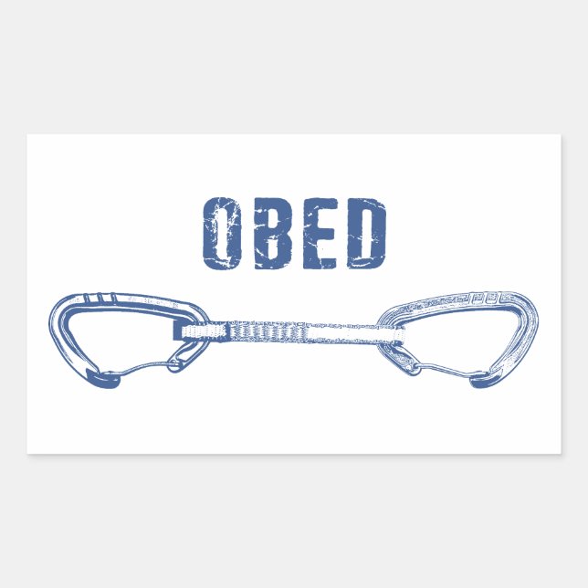 Sticker Rectangulaire Tirage rapide d'escalade d'Obed (Devant)