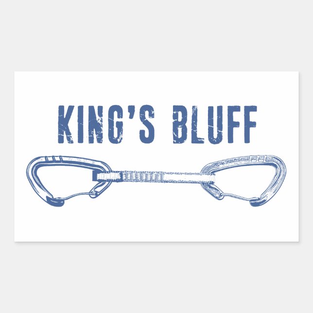 Sticker Rectangulaire Tirage rapide pour l'escalade de King's Bluff Tenn (Devant)