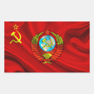 Sticker Rectangulaire Tissu de drapeau de l'ancienne URSS communiste