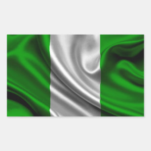 Sticker Rectangulaire Tissu de drapeau du Nigeria