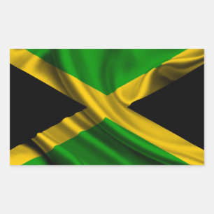 Sticker Rectangulaire Tissu Drapeau Jamaïcain