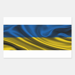 Sticker Rectangulaire Tissu Drapeau Ukraine