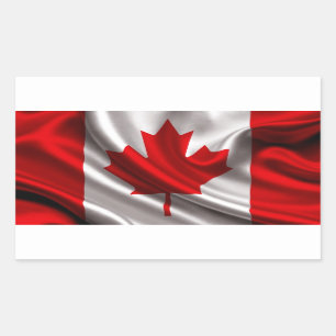 Sticker Rectangulaire Tissu du drapeau canadien