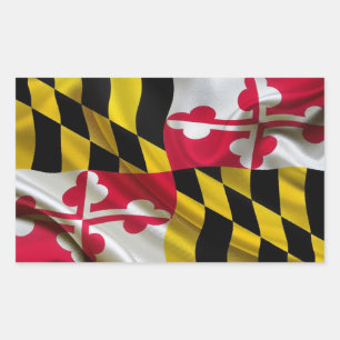 Sticker Rectangulaire Tissu du drapeau du Maryland