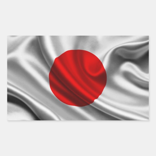 Sticker Rectangulaire Tissu du drapeau japonais (Devant)