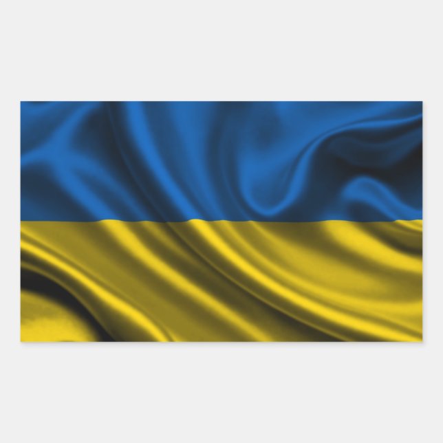 Sticker Rectangulaire Tissu du drapeau ukrainien (Devant)
