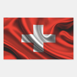 Sticker Rectangulaire Tissu du pavillon suisse