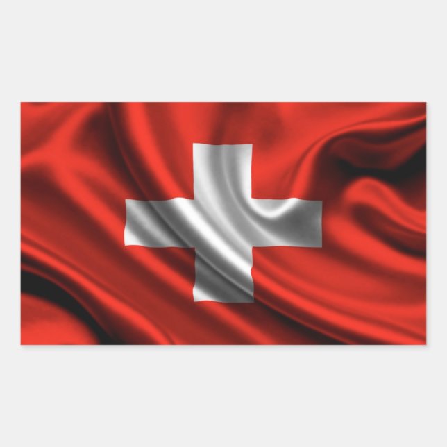 Sticker Rectangulaire Tissu du pavillon suisse (Devant)