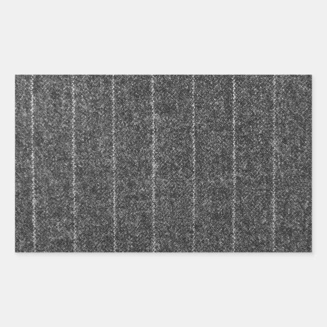 Sticker Rectangulaire Tissu noir gris rayé gris gris rayé (Devant)