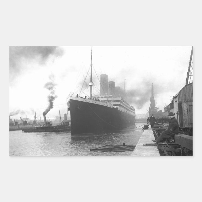 Sticker Rectangulaire Titanic aux quais de Southampton (Devant)