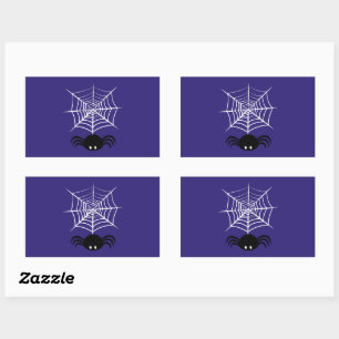 Sticker Rectangulaire Toile d'araignée Halloween