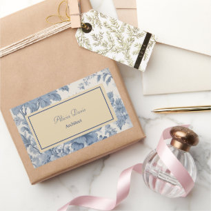 Sticker Rectangulaire Toile de Jouy ton nom