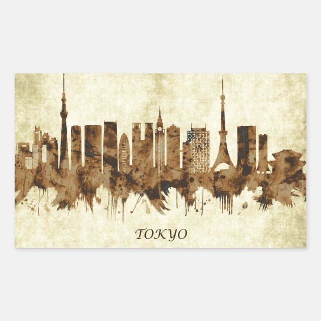 Sticker Rectangulaire Tokyo Japon (Devant)