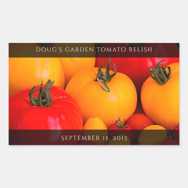 Sticker Rectangulaire Tomates jaunes rouges Aliments Légumes (Devant)