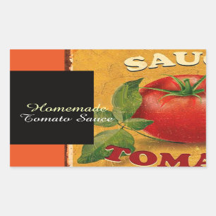 STICKER RECTANGULAIRE TOMATOES CHATOUILLERS CANNINGS SAUCE TOMATO
