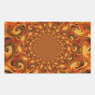 Sticker Rectangulaire Tons Abstraits orange, marron et vert