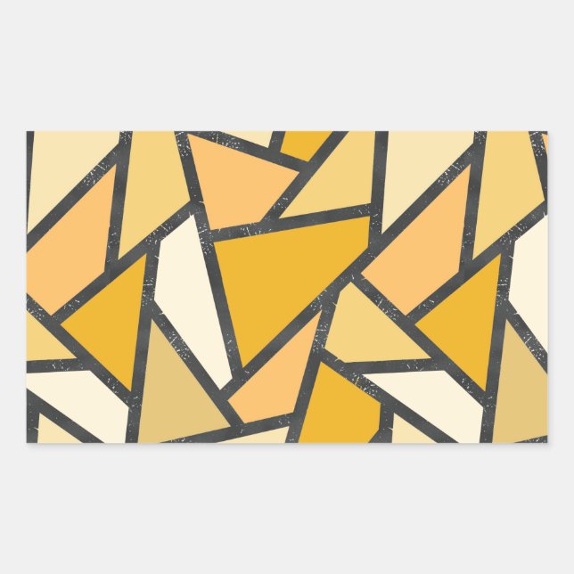 Sticker Rectangulaire Tons de motif en vitrail jaune (Devant)