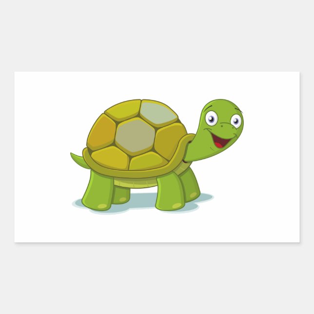 Sticker Rectangulaire Tortue caricaturale (Devant)