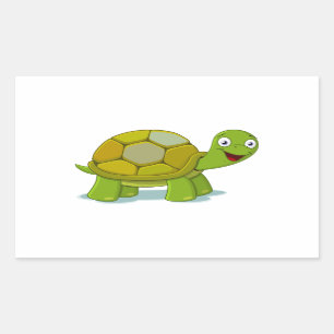 Sticker Rectangulaire Tortue de bande dessinée