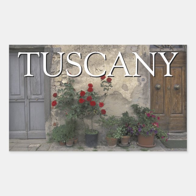 Sticker Rectangulaire Toscane, Italie | Porte toscane (Devant)