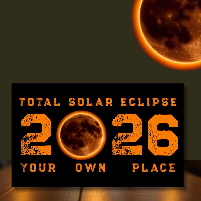 Sticker Rectangulaire Total Solar Eclipse 2026 (Total Solar Eclipse 2026 Rectangular Sticker)