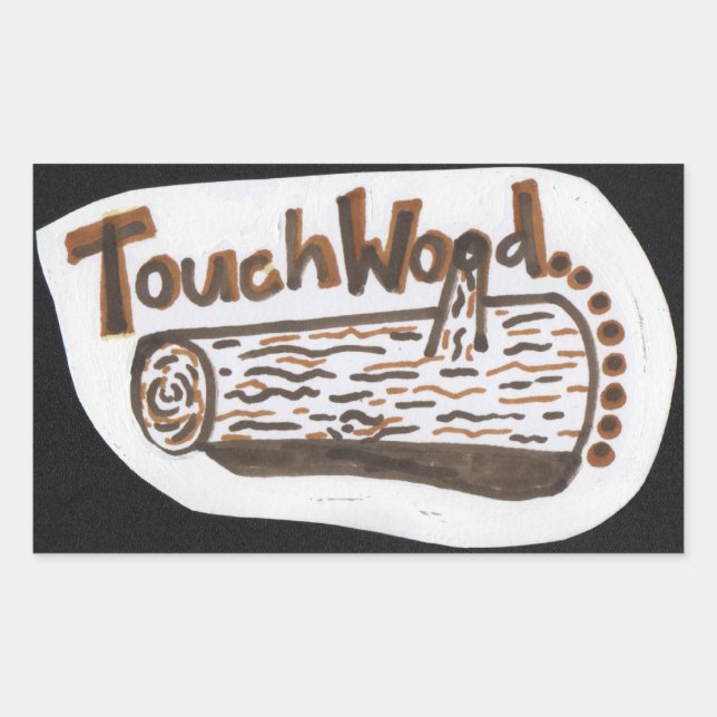 Sticker Rectangulaire Touch Wood (Devant)