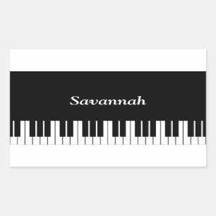 Sticker Rectangulaire Touches clavier de piano, noir et blanc