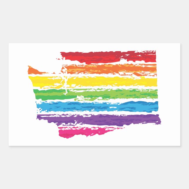 Sticker Rectangulaire touches de couleurs de washington (Devant)