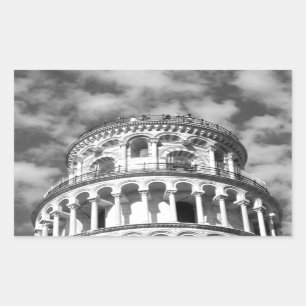 Sticker Rectangulaire Tour blanche noire de Pise Italie