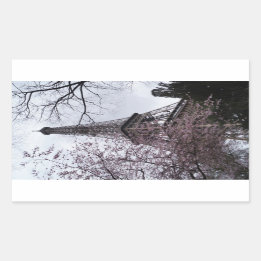 Sticker Rectangulaire Tour Eiffel fleurie