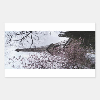 Sticker Rectangulaire Tour Eiffel fleurie