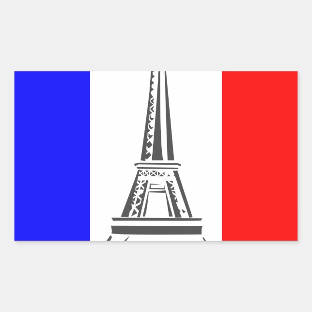 Sticker Rectangulaire Tour Eiffel France (Devant)