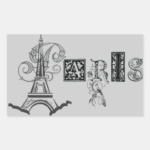 Sticker Rectangulaire Tour Eiffel Paris