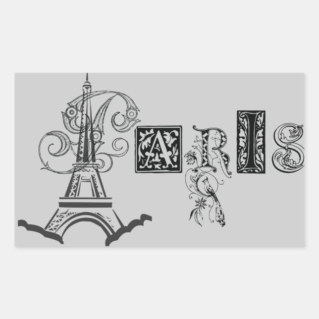Sticker Rectangulaire Tour Eiffel Paris (Devant)