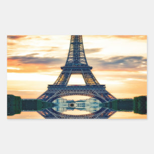 Sticker Rectangulaire Tour Eiffel Paris Soirée européenne