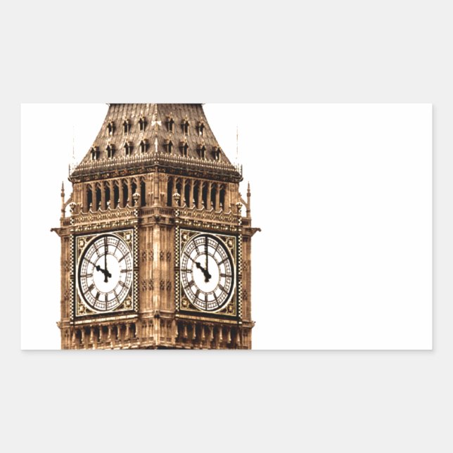 Sticker Rectangulaire Tour Sepia Big Ben (Devant)