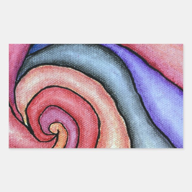 Sticker Rectangulaire Tourbillon d'aquarelle (Devant)