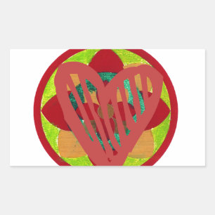 Sticker Rectangulaire Tous les coeurs rentrent à la maison pour l'art Va