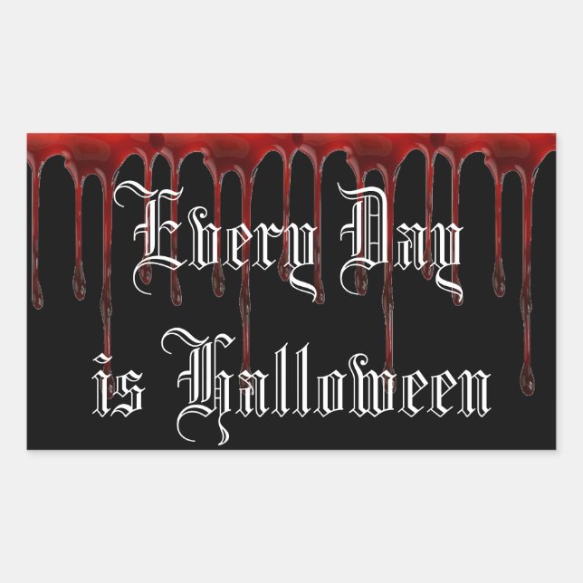 Sticker Rectangulaire Tous les jours c'est Halloween (Devant)