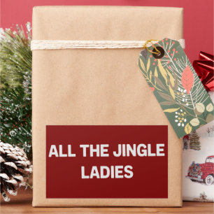 Sticker Rectangulaire Toutes les dames de Jingle Funny Noël appariement