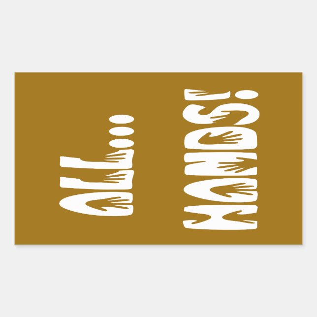 Sticker Rectangulaire Toutes... Mains (Devant)