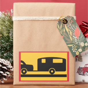 Sticker Rectangulaire Towing A Caravan