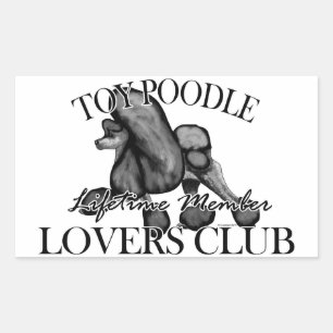 Sticker Rectangulaire Toy Poodle Lovers Club Noir
