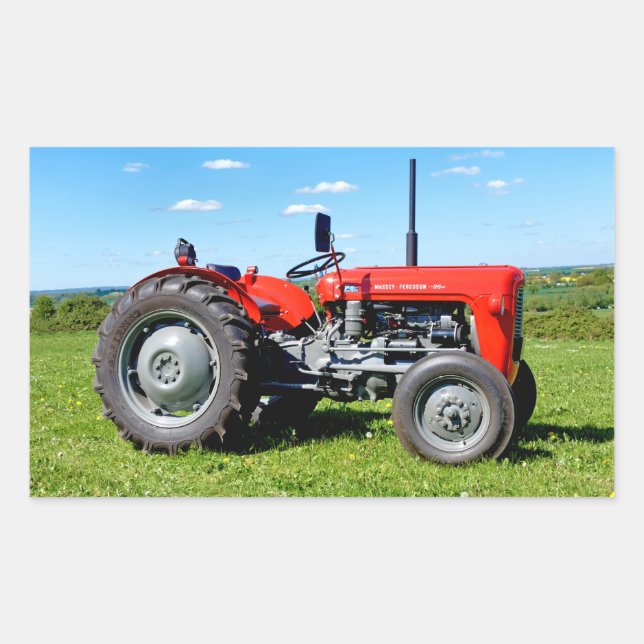 Sticker Rectangulaire Tracteur Massey Ferguson 35 (Devant)