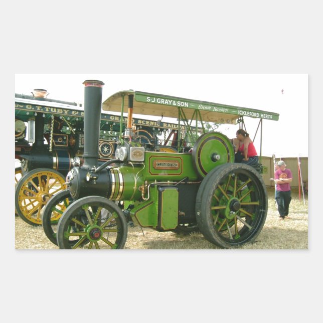Sticker Rectangulaire tracteur vintage (Devant)