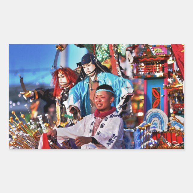 Sticker Rectangulaire Tradition du Festival du Japon (Devant)
