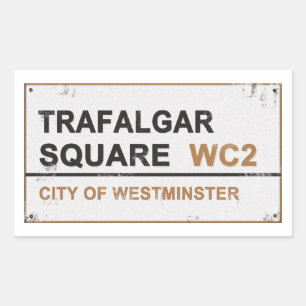Sticker Rectangulaire Trafalgar Carré London - Signal Vintage