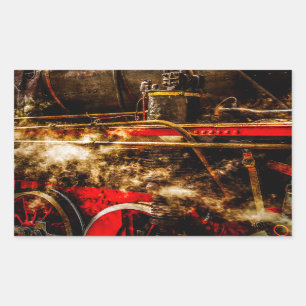 Sticker Rectangulaire Train À Vapeur vintage - En Vapeur